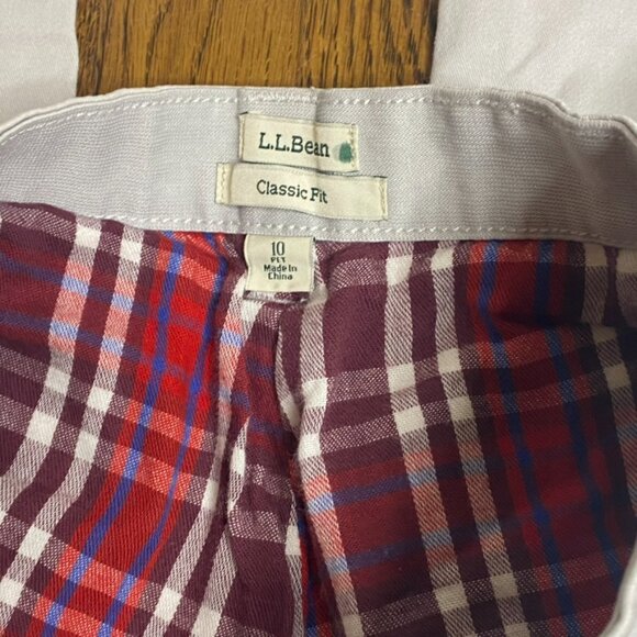 L.L. Bean flannel lined khaki pants women's size 10P - Picture 2 of 8
